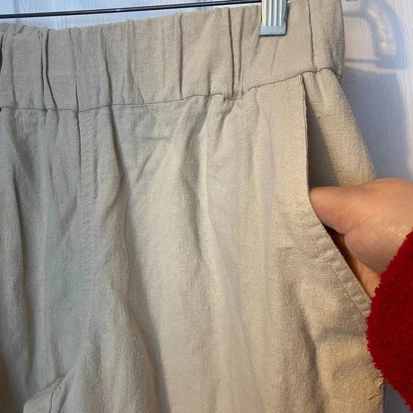 Metro Wear Linen Blend Casual Pull On Joggers Pants Women Size M Pockets - Picture 5 of 7